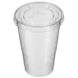Tapa Plana con Cruz PP Transparente Ø7,9cm (50 Uds)