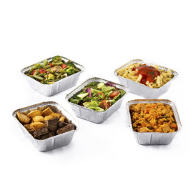 Bandeja Aluminio 6C. 590ml 191x141x33mm (100 Uds)