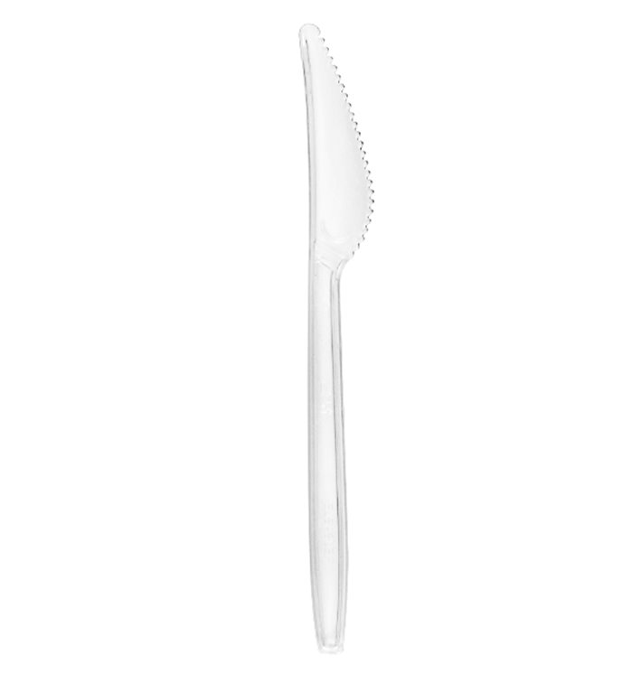 Cuchillo de Plástico PS Reutilizable Transparente 18cm (50 Uds)