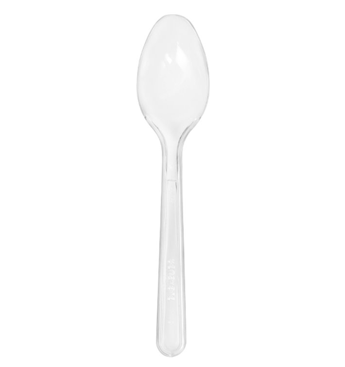 Cucharilla de Plástico PS Reutilizable Transparente 12,5cm (30 Uds)