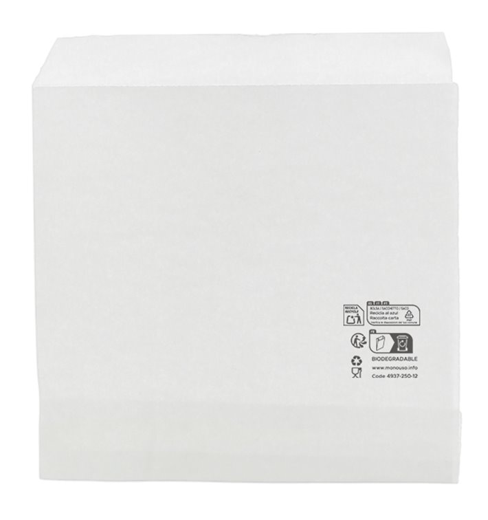 Bolsa Antigrasa Abierta 2L 12x12,2cm Natural (100 Uds)