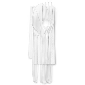 Set Cubiertos Reutilizables PS 3 Piezas + Servilleta (25 Uds)