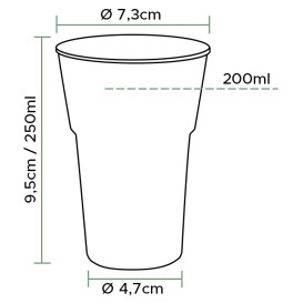 Vaso Reutilizable PS "Diamant" Cristal 250ml Ø7,3cm (50 Uds)