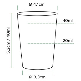 Vaso Inyectado Transparente PS 40 ml (50 Uds)