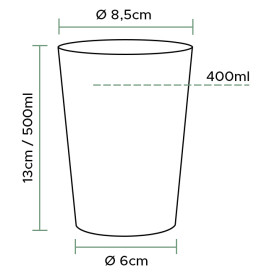 Vaso Inyectado Transparente PS 500ml (50 Uds)