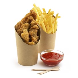 Vaso Desechable Antigrasa Carton Efecto Kraft Mediano (1320 Uds)