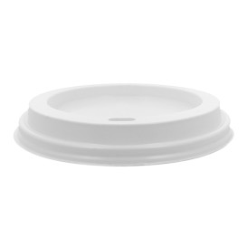 Tapa Travel con Agujero PS para Vaso Cartón Blanca Ø9,0cm (1000 Uds)