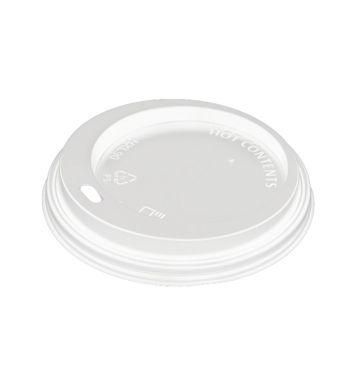 Tapa Travel con Agujero PS para Vaso Cartón Blanca Ø9,0cm (100 Uds) Tapa Travel con Agujero PS para Vaso Cartón Blanca Ø9,0cm (100 Uds)