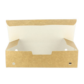 Caja Comida para Llevar Grande Kraft 200x100x50mm (25 Uds)