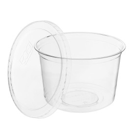 Tapa Tarrina Compostable PLA 235,355,470,940ml (50 Uds)