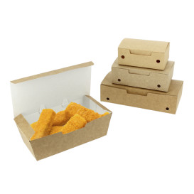 Caja Comida para Llevar Kraft 16,5x7,5x6cm (25 Uds)