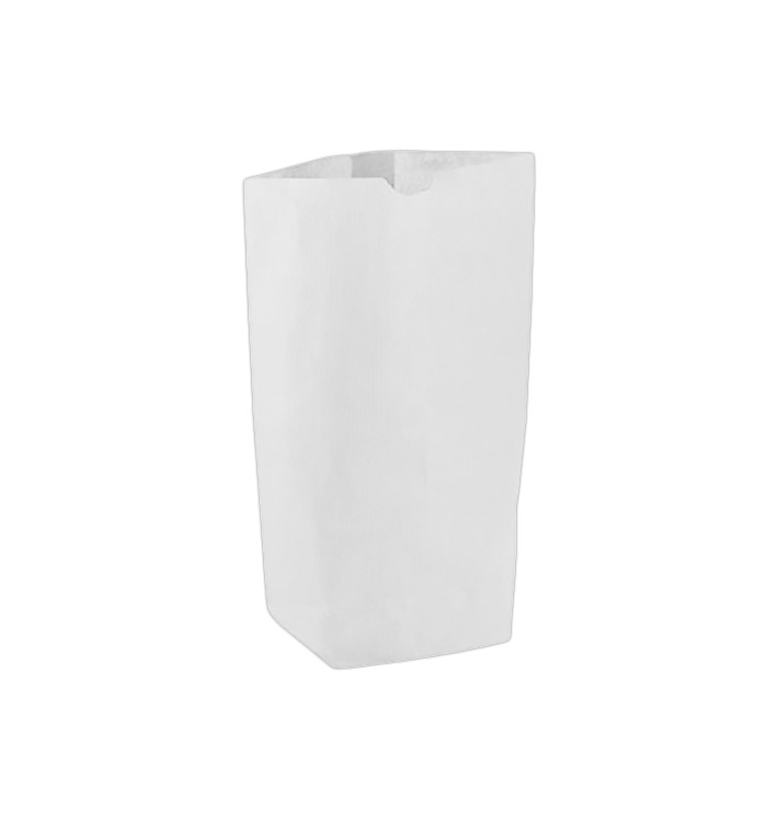 Bolsa de Papel Cilíndrica con Base Hexagonal Blanco 14x19cm (50 Uds)