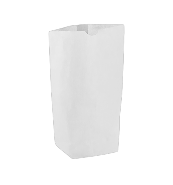 Bolsa de Papel Cilíndrica con Base Hexagonal Blanco 23x35cm (50 Uds)