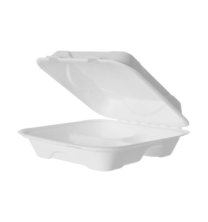 Envase Bisagra Caña de Azúcar 3C 23x23x7,5cm (50 Uds) Envase Bisagra Caña de Azúcar 3C 23x23x7,5cm (50 Uds)