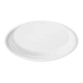 Plato Caña de Azúcar Bagazo Blanco Ø25,3 cm (500 Uds)