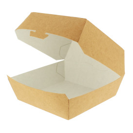 Caja Kraft para Hamburguesa XXL 14,5x14,5x8 cm (400 Uds)
