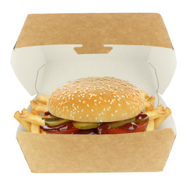 Caja Kraft para Hamburguesa Mega 16,5x18x9 cm (200 Uds)