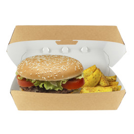 Caja Kraft para Hamburguesa Gigante 23x17,5x8 cm (175 Uds)
