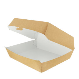 Caja Kraft para Hamburguesa Gigante 23x17,5x8 cm (175 Uds)