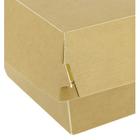 Caja Hamburguesa en Cartón Kraft Doble Cierre 11x11x7,5cm (50 Uds)