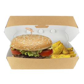 Caja Kraft para Hamburguesa Gigante 23x17,5x8 cm (175 Uds)