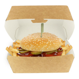 Caja Kraft para Hamburguesa Mega 16,5x18x9cm (25 Uds)