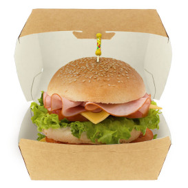 Caja Kraft para Hamburguesa XXL 14,5x14,5x8 cm (400 Uds)