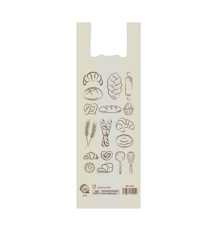 Bolsa Camiseta Pan Home Compost "Bakery" 30x60cm (100 Uds) Bolsa Camiseta Pan Home Compost "Bakery" 30x60cm (100 Uds)