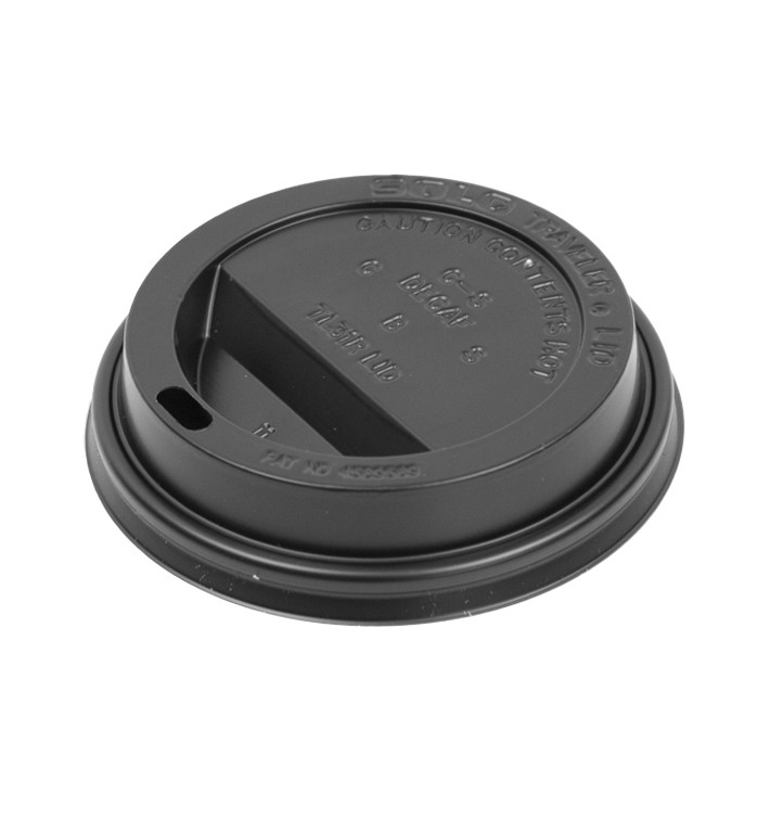 Tapa Travel con Agujero PS para Vaso Cartón Negra Ø8,4cm (100 Uds) Tapa Travel con Agujero PS para Vaso Cartón Negra Ø8,4cm (100 Uds)
