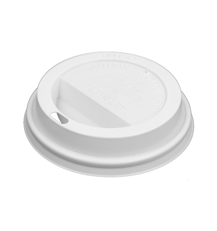 Tapa Travel con Agujero PS para Vaso Cartón Blanca Ø8,4cm (100 Uds)