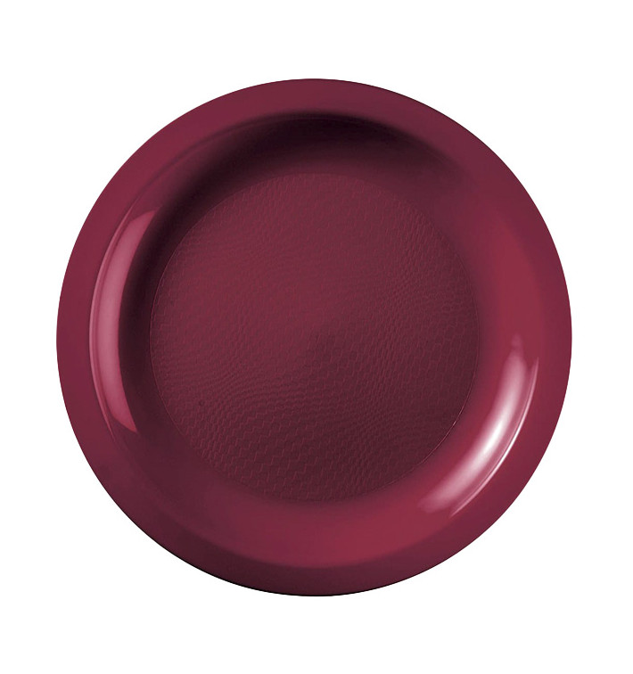 Plato Reutilizable PP Llano Burdeos Round Ø18,5cm (50 Uds) Plato Reutilizable PP Llano Burdeos Round Ø18,5cm (50 Uds)