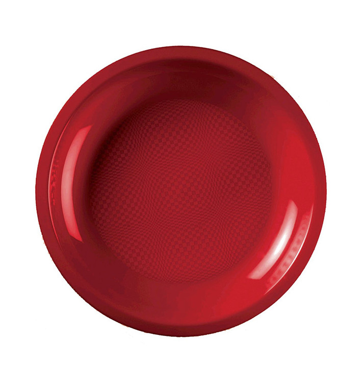 Plato Reutilizable PP Llano Rojo Round Ø22cm (25 Uds) Plato Reutilizable PP Llano Rojo Round Ø22cm (25 Uds)
