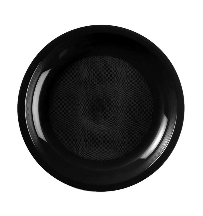 Plato Reutilizable PP Llano Negro Round Ø22cm (50 Uds) Plato Reutilizable PP Llano Negro Round Ø22cm (50 Uds)