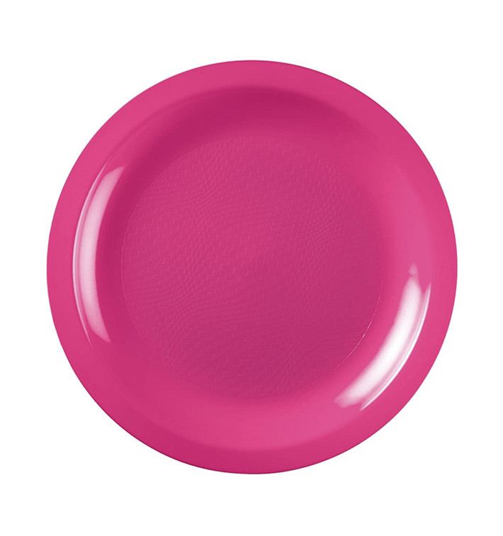 Plato Reutilizable PP Llano Fucsia Round  Ø22cm (50 Uds)