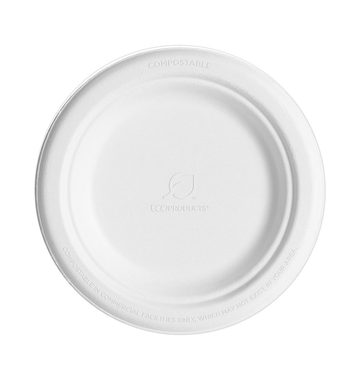 Plato Caña de Azucar Blanco Ø155mm (1000 Uds)