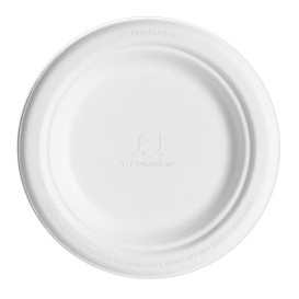 Plato Caña de Azucar Blanco Ø155mm (50 Uds)