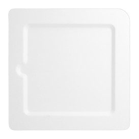 Plato Hendidura Caña de Azucar Blanco 200x200mm (50 Uds)