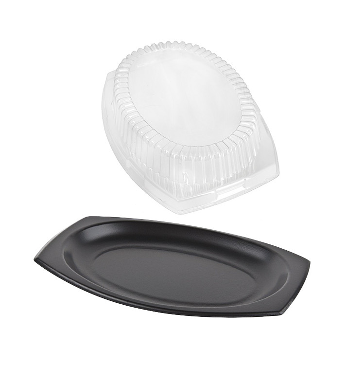 Plato Térmico FOAM Negro con Tapa 230x180mm (125 Uds) Plato Térmico FOAM Negro con Tapa 230x180mm (125 Uds)