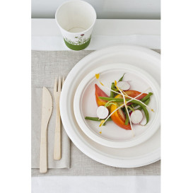 Plato Caña de Azucar Blanco Ø180mm (25 Uds)