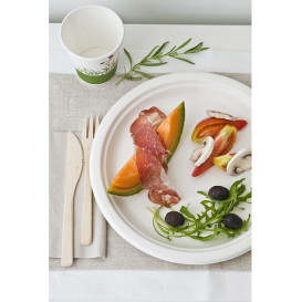 Plato Caña de Azucar Blanco Ø260mm (25 Uds)