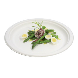 Plato Caña de Azucar Blanco Ø260mm (25 Uds)