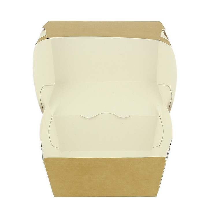 Caja Hamburguesa en Cartón Kraft Doble Cierre 11x11x7,5cm (50 Uds) Caja Hamburguesa en Cartón Kraft Doble Cierre 11x11x7,5cm (50 Uds)