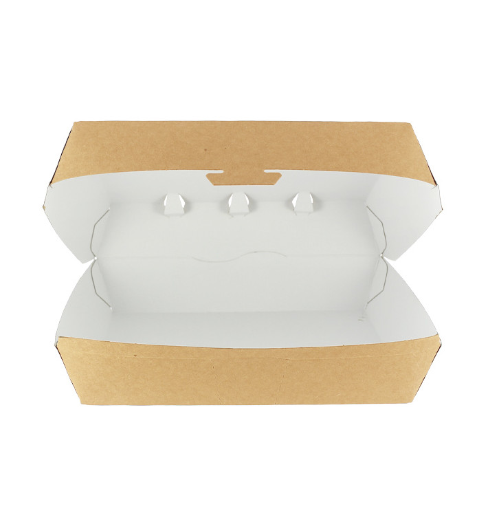 Caja Kraft para Hamburguesa Gigante 23x17,5x8 cm (175 Uds)