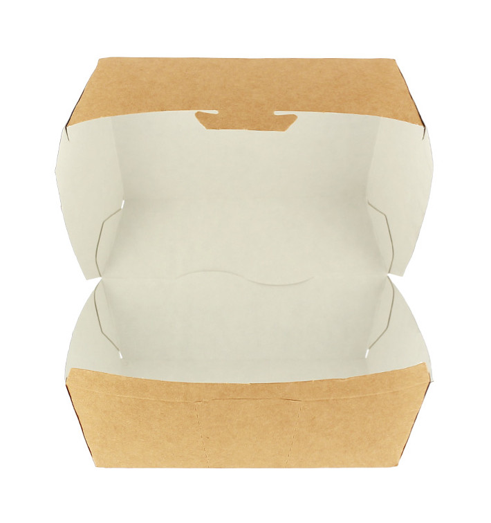 Caja Kraft para Hamburguesa XXL 14,5x14,5x8 cm (400 Uds) Caja Kraft para Hamburguesa XXL 14,5x14,5x8 cm (400 Uds)