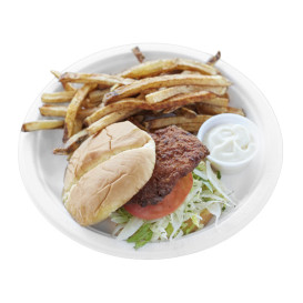 Plato Caña de Azúcar Bagazo Blanco Ø25,3 cm (500 Uds)