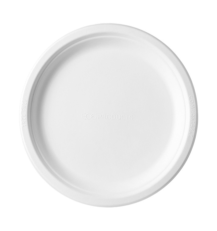 Plato Caña de Azúcar Bagazo Blanco Ø17,5 cm (1.000 Uds)
