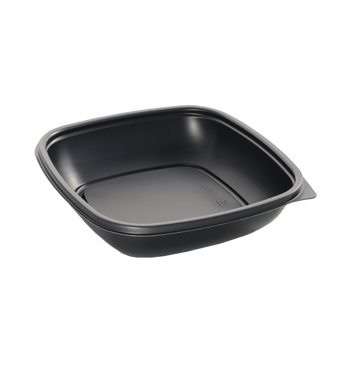 Envase de Plástico PP Negro 500ml 16,5x16,5x4cm (50 Uds) Envase de Plástico PP Negro 500ml 16,5x16,5x4cm (50 Uds)