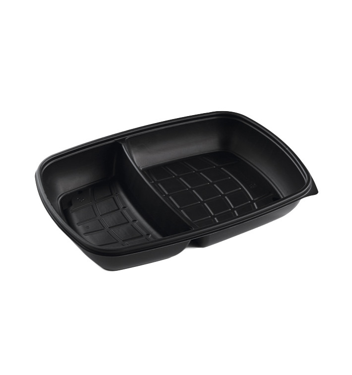 Envase de Plástico PP 2C Negro 1300ml 28x20x4cm (50 Uds) Envase de Plástico PP 2C Negro 1300ml 28x20x4cm (50 Uds)