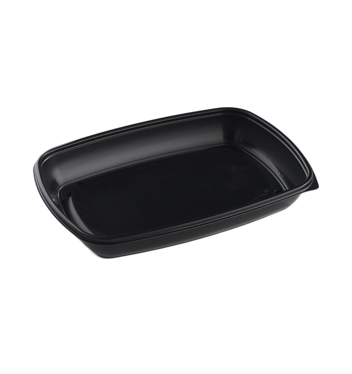 Envase de Plástico PP Negro 1350ml 28x20x4cm (50 Uds) Envase de Plástico PP Negro 1350ml 28x20x4cm (50 Uds)