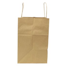 Bolsa Papel Kraft con Asas Planas 70g/m² 26+18x26cm (50 Uds)
